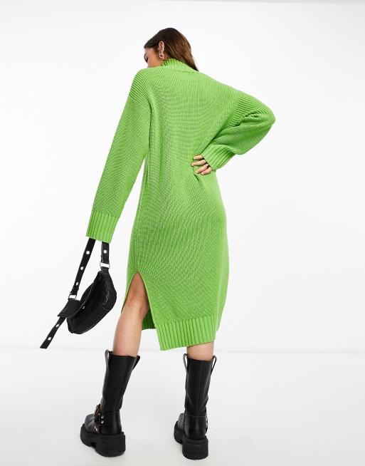 Green oversized sweater dress clearance
