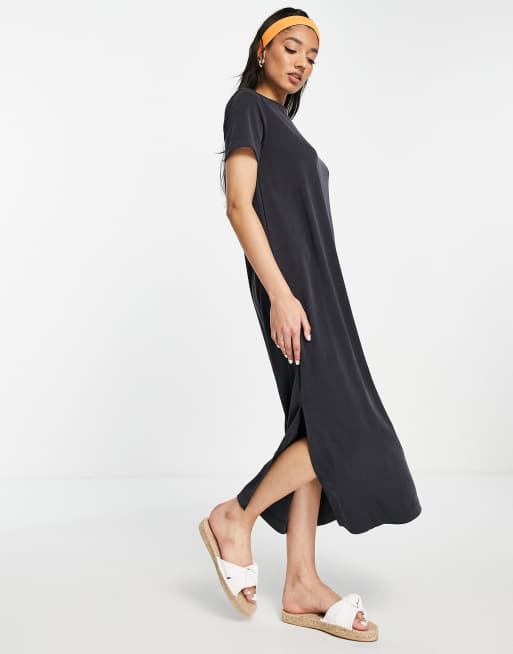 Møde sofa Miljøvenlig Monki oversized midi t-shirt dress in black | ASOS