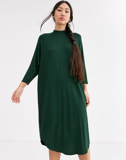 Monki Shirt dress - green dark/dark green 