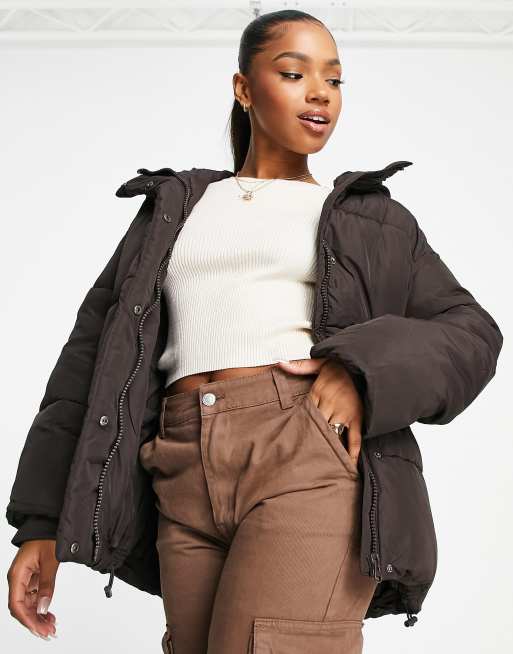 Oversized puffer jacket store with hood monki