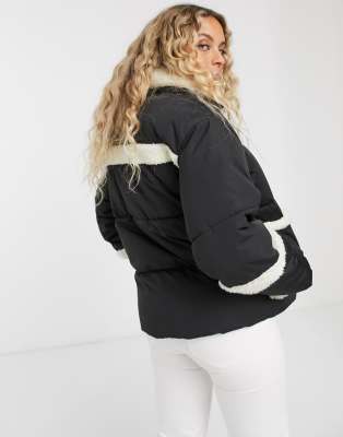 monki black puffer jacket