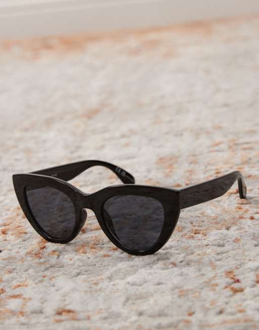0730 Oversized Round Cateye Sunglasses Matt Black New Round Cat Eye Black Sunglasses - KiCrafts Handmade Gifts main image 4