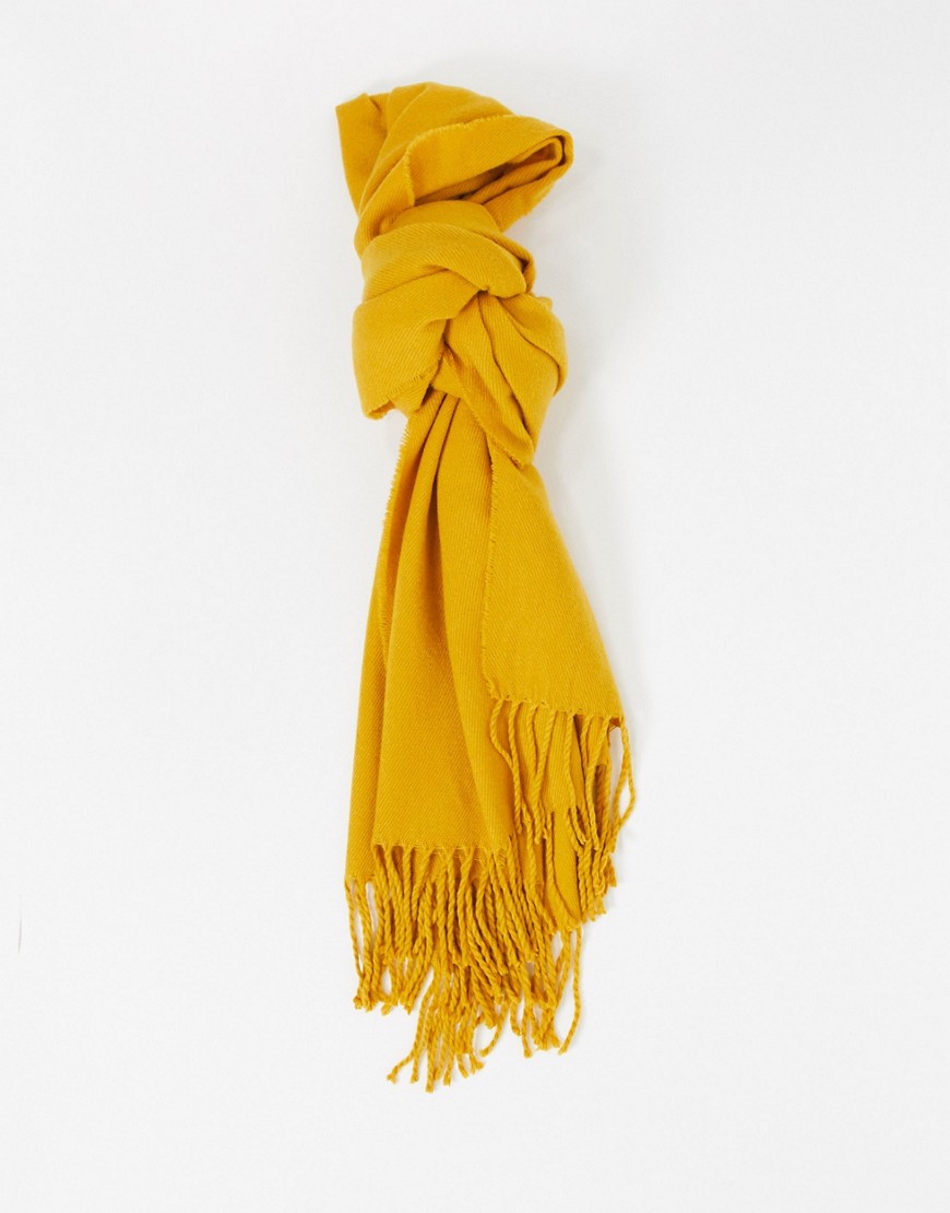 Monki oversized scarf in yellow