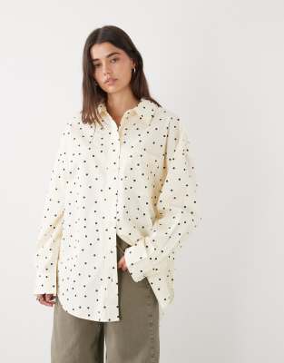 Monki Oversized Shirt In Animal Print