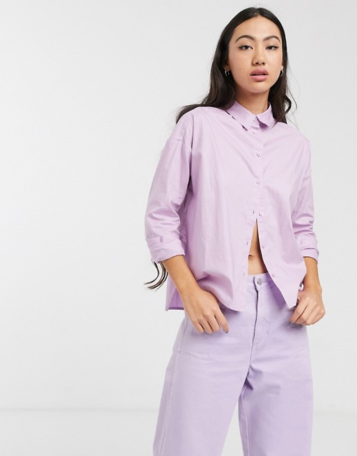 Monki oversized shirt in lilac