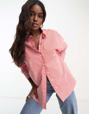 red and white striped shirt women's