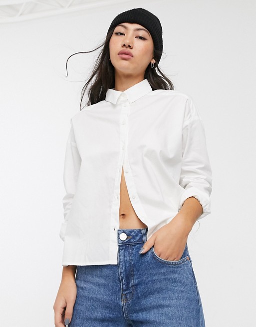 Monki oversized shirt in white