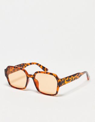 Monki oversized sunglasses in brown
