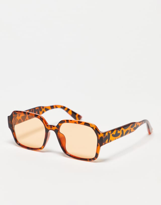 Monki oversized sunglasses in brown