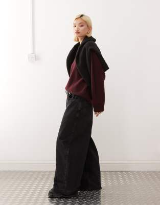 Monki Oversized Sweater With Dropped Shoulders In Red