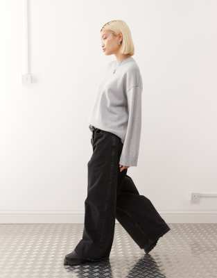 Monki Oversized Sweater With Dropped Shoulders In Gray