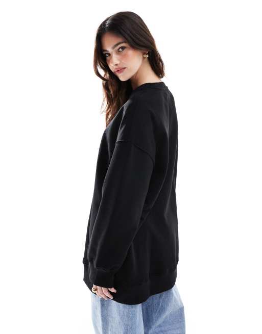 Monki oversized sweatshirt in black, 3 of 4