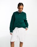 [Monki] Monki oversized sweatshirt in dark green S Dark Green