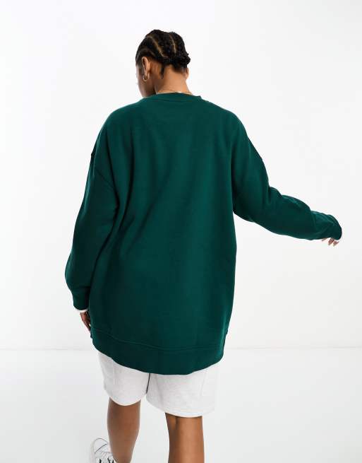 Monki - Oversized sweatshirt in donkergroen, 2 van 4