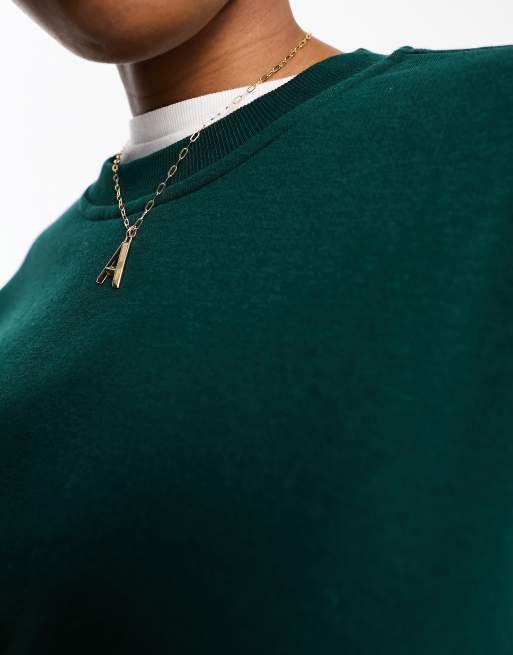 Monki - Oversized sweatshirt in donkergroen, 3 van 4