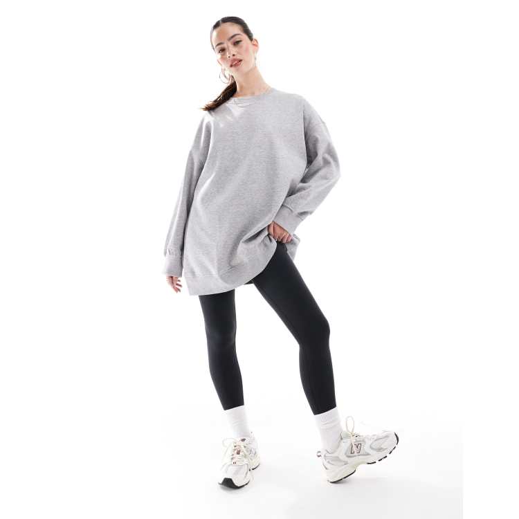 Monki oversized sweatshirt in light gray