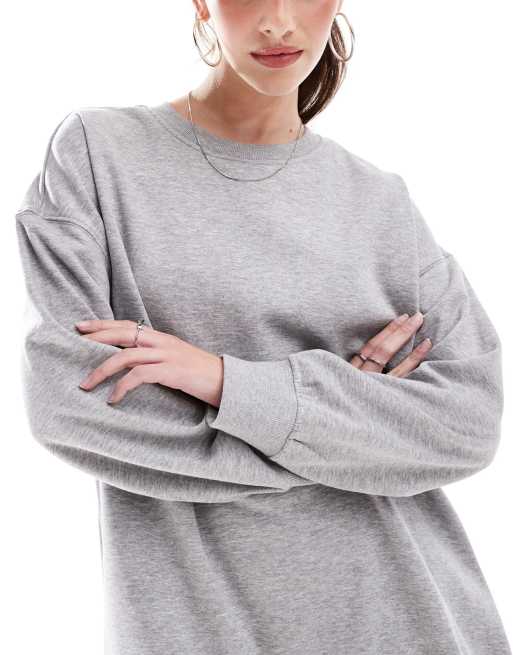 Monki oversized sweatshirt in light gray