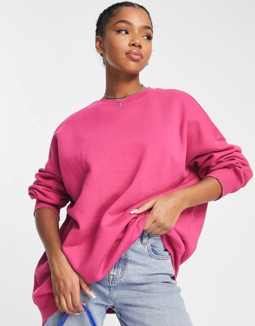 Pink oversized sweatshirt sale