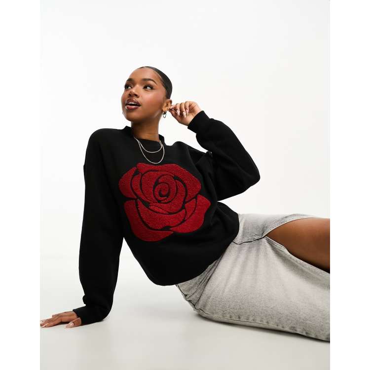 Black hotsell rose sweater