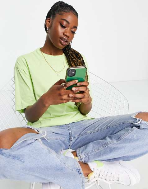 Monki oversized t-shirt in green