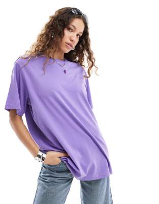 Monki oversized t-shirt in lilac purple