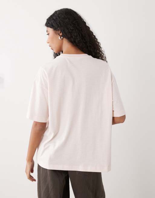 Monki oversized t-shirt in yellow and pink stripes, 4 of 4