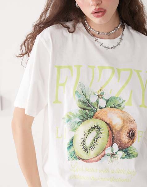 Monki - Oversized T-shirt med frugt- og blomsterprint - view 1
