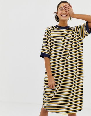 Monki - Oversized T-shirtjurk met gekleurde strepen-Multi
