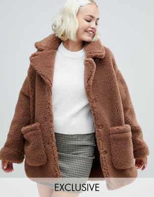 oversized teddy jacket