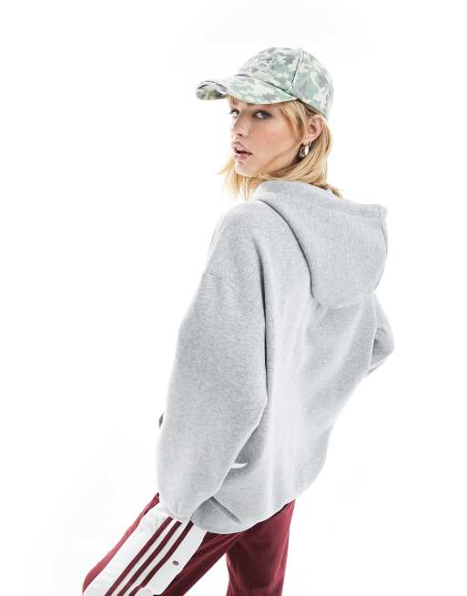 Monki oversized zip up hoodie in gray melange ASOS