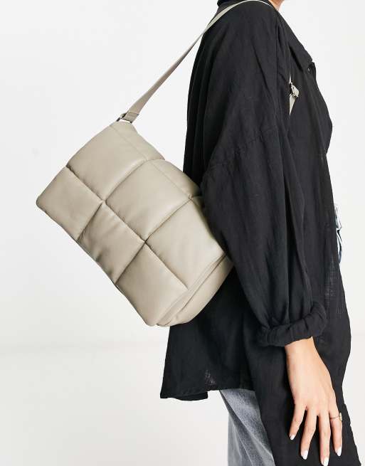 Monki padded bag in beige