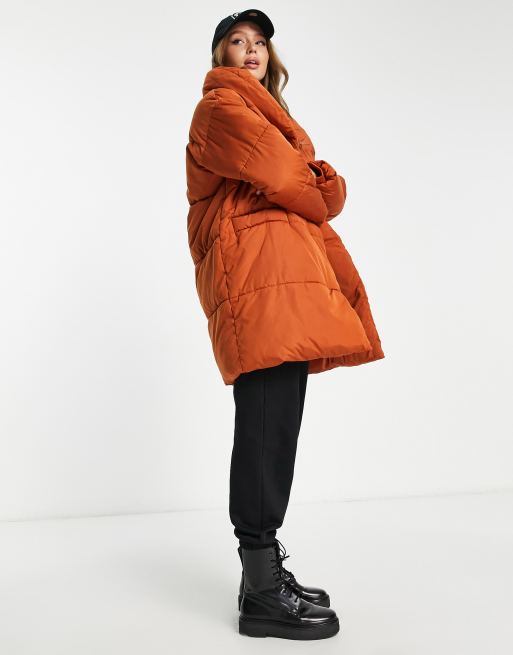 Rust padded outlet coat