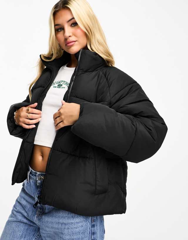 Monki - padded jacket in dark black