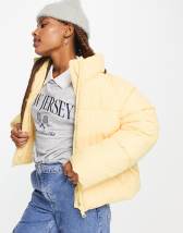 ASOS Design Cropped Padded Jacket in Baby Blue