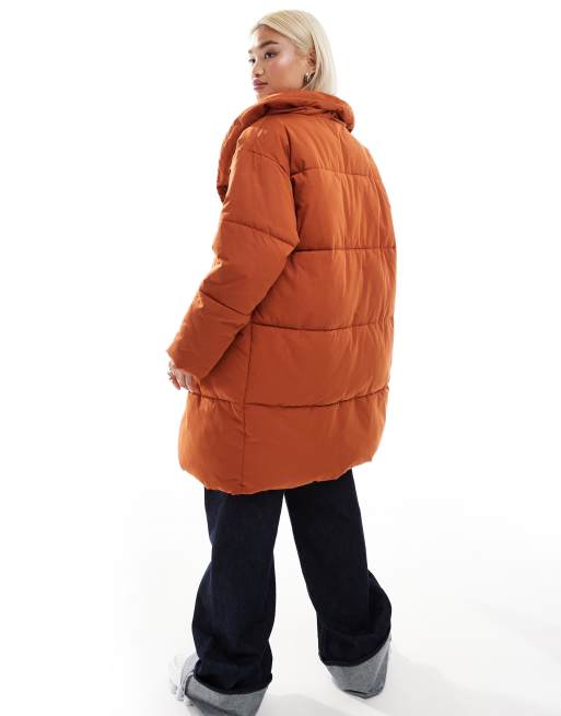 Oversized puffer jacket with hood monki clearance