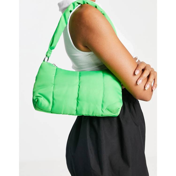 Green padded nylon mini bag