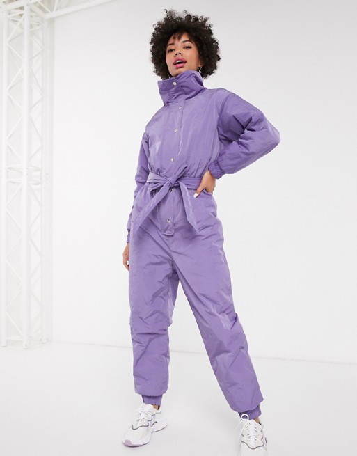 Monki padded overall in purple