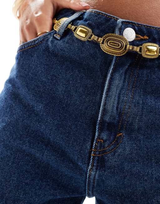 Monki - Paige - Losse denim short met lage taille en mid-wash in blauw, 2 van 5