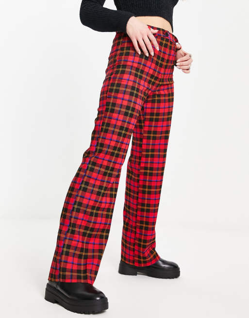 Pantalon rouge a discount carreaux