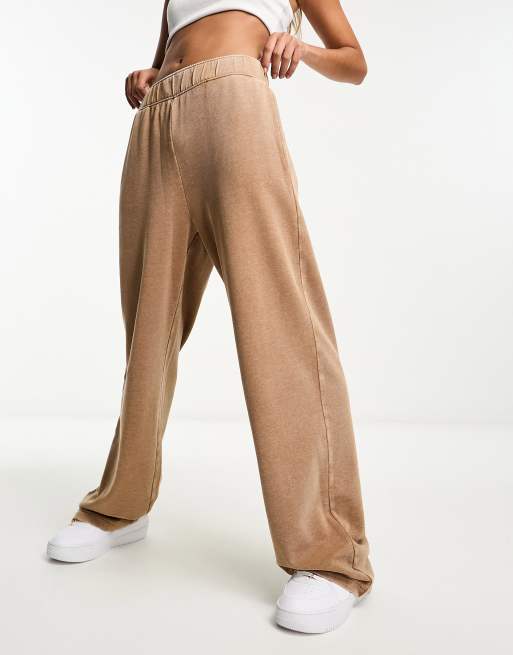 Monki - Pantalon confort coupe décontractée facile à enfiler - Camel délavé