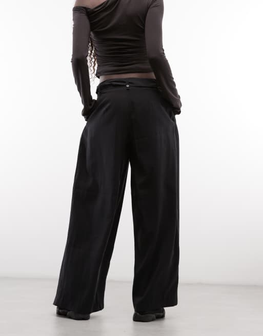 Monki pantalon de costume asymétrique plissé noir, 5 de 5