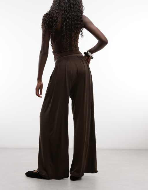 Monki pantalon de détente large à enfiler marron chocolat, 5 de 5