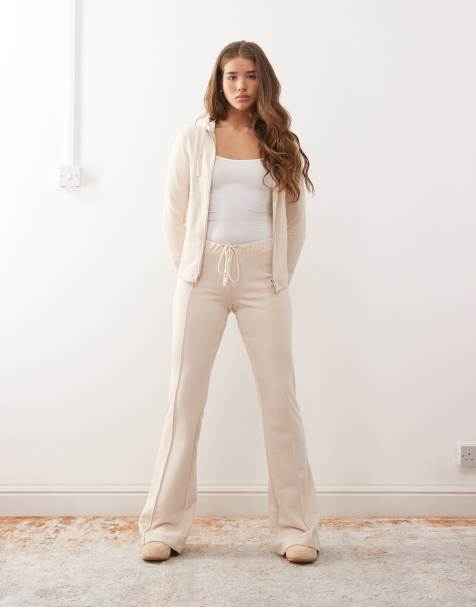 Monki - Pantalon de jogging évasé d'ensemble - Beige - view 1