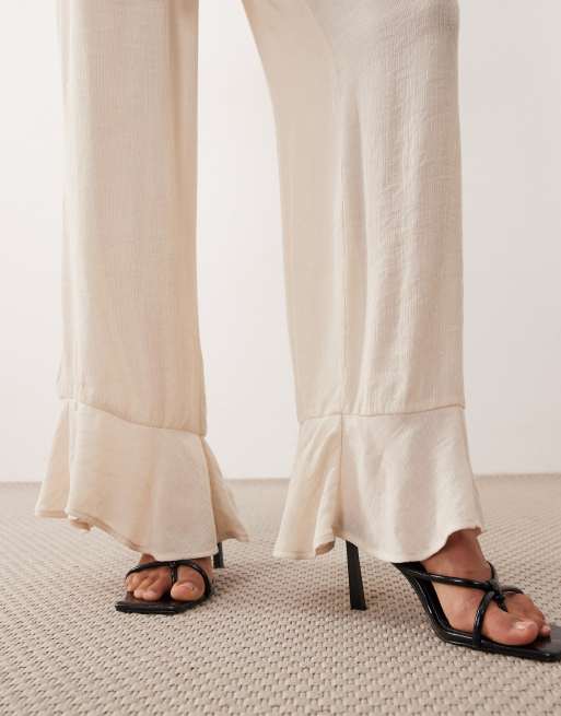 Monki - Pantalon large effet froissé - Blanc cassé, 4 de 5