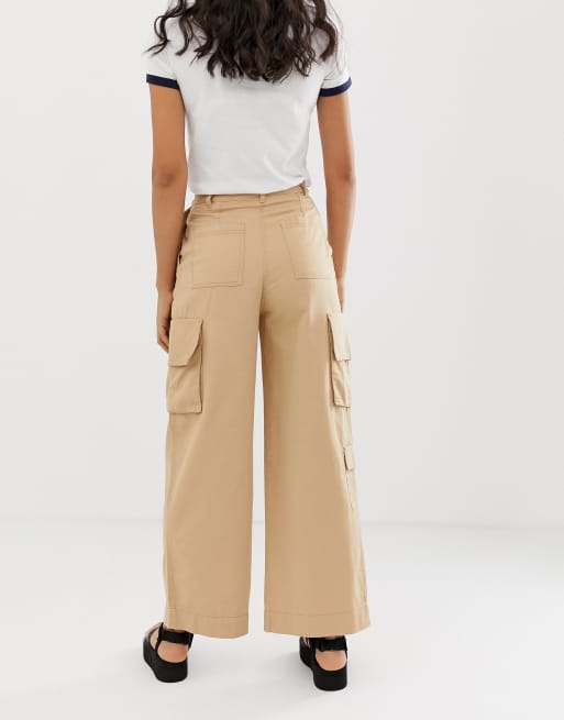 Monki - Pantalon utilitaire large à poches oversize - Beige, 2 de 4