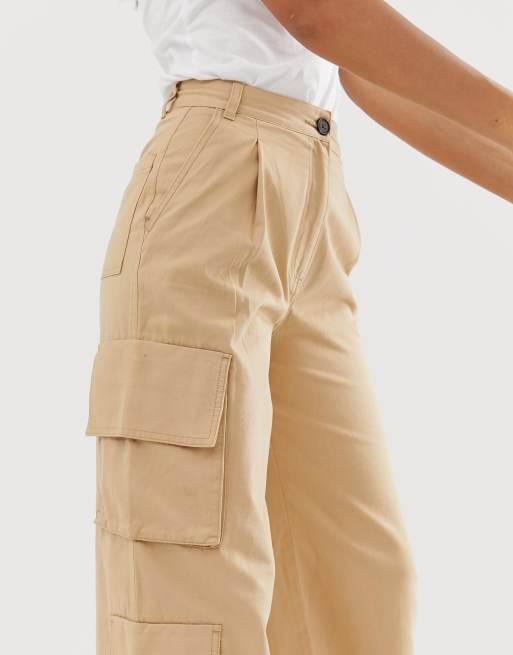 Monki - Pantalon utilitaire large à poches oversize - Beige, 3 de 4