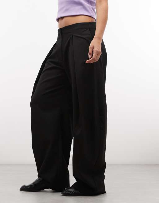 Monki pantalones balloon de sastre plisados en negro, 2 de 5