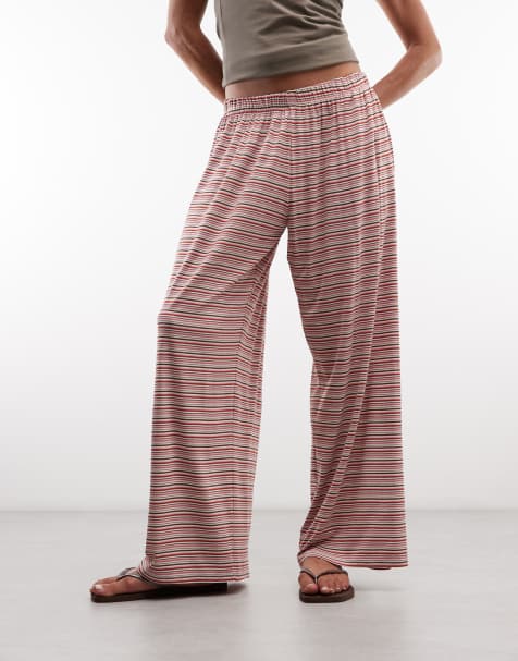 Monki pantaloni a gamba larga a righe rosa - view 1