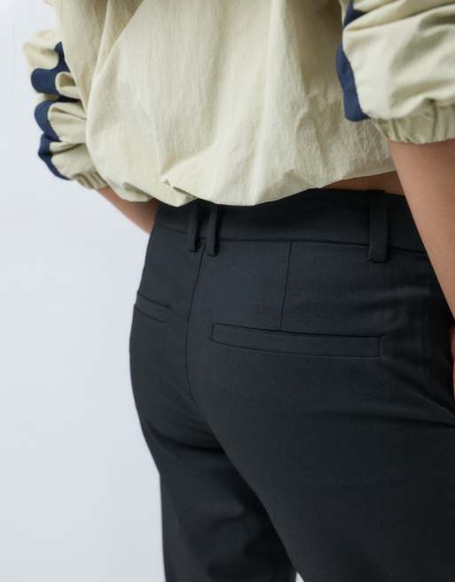 Monki pantaloni sartoriali a gamba dritta neri, 4 di 5