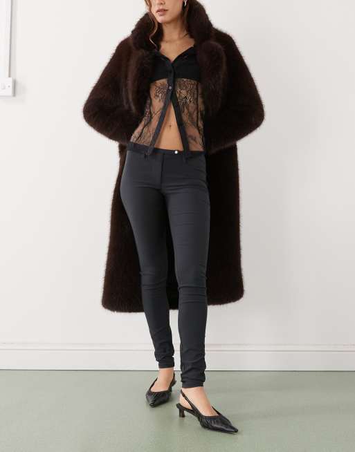 Monki - Pantaloni sartoriali slim elasticizzati neri, 2 di 5